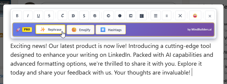 Text formatting example